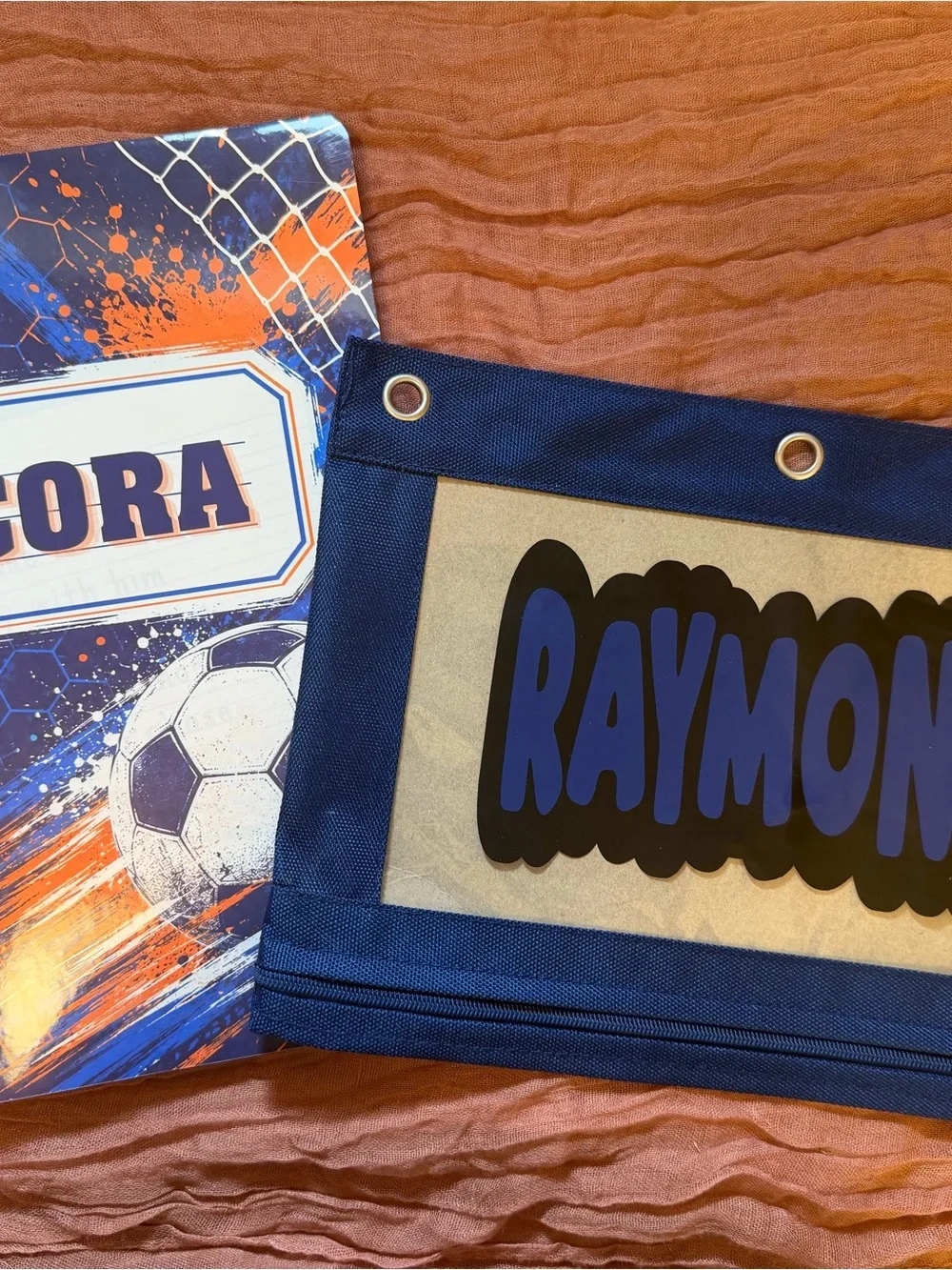 Custom Notebook Pencil Pouch and Bookmark - Personalized Back to School Supplies